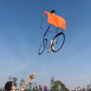 Kites for Adults Dynamic Bicycle Kite - 1.2m*1.5m Line Laundry Single Line Show Kite for Kite Festival, Made from 30D Ripstop Nylon with Bag Funny Kites