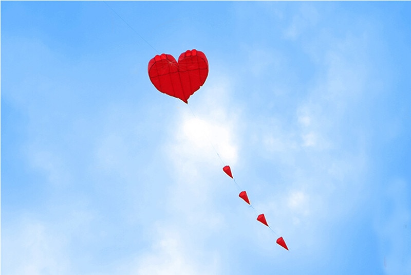 5m Love Heart Soft Kite A Spectacular Big Kite for Skywalking Fun, Perfect for Adults
