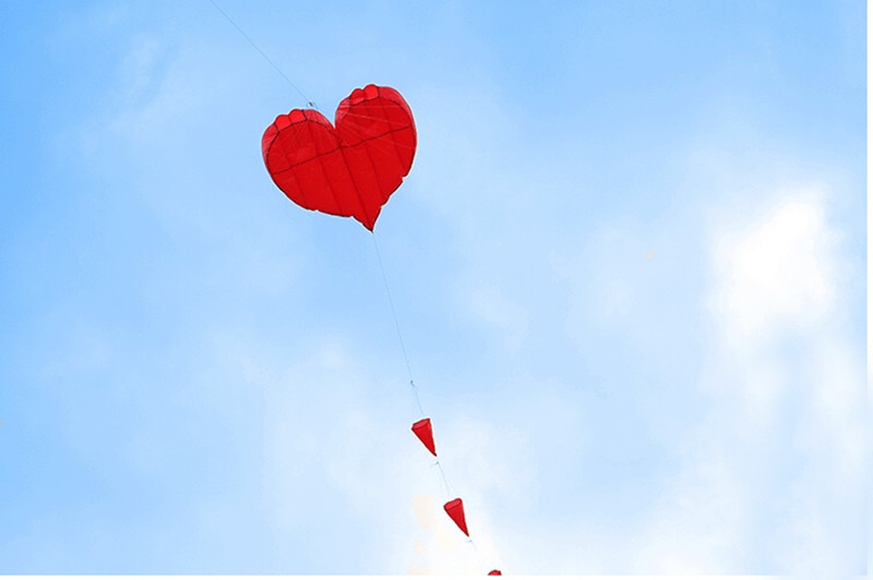 5m Love Heart Soft Kite A Spectacular Big Kite for Skywalking Fun, Perfect for Adults
