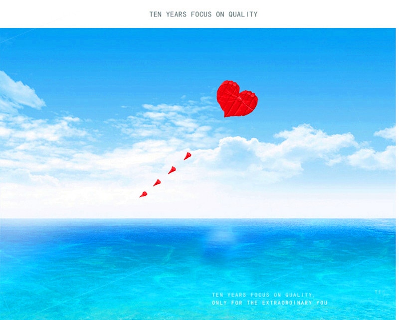5m Love Heart Soft Kite A Spectacular Big Kite for Skywalking Fun, Perfect for Adults