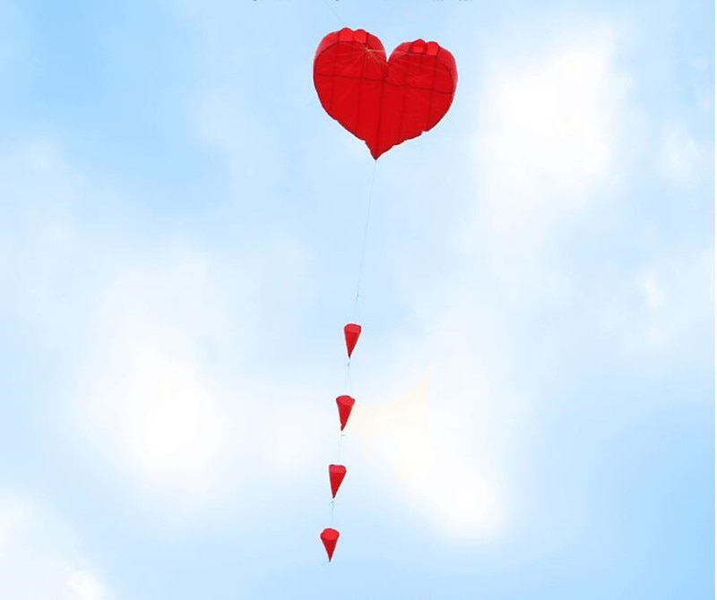 5m Love Heart Soft Kite A Spectacular Big Kite for Skywalking Fun, Perfect for Adults