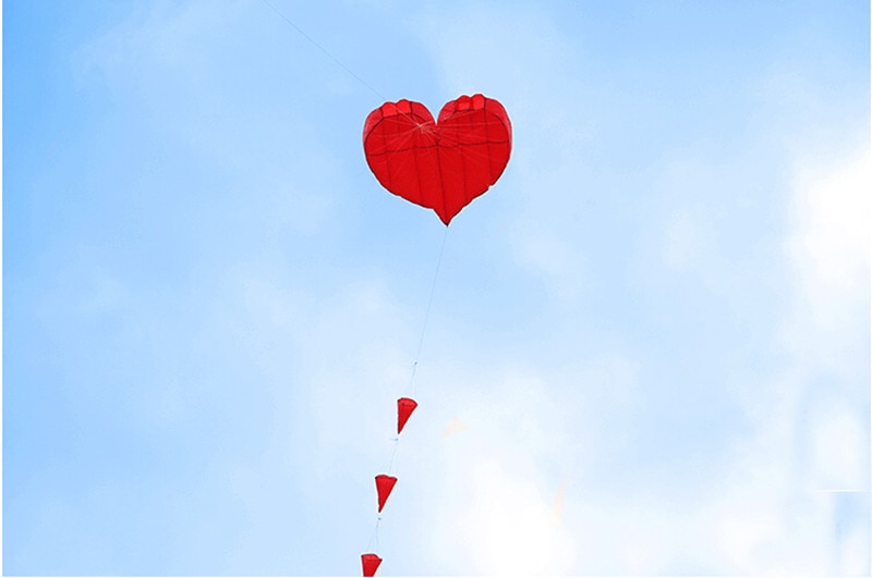 5m Love Heart Soft Kite A Spectacular Big Kite for Skywalking Fun, Perfect for Adults