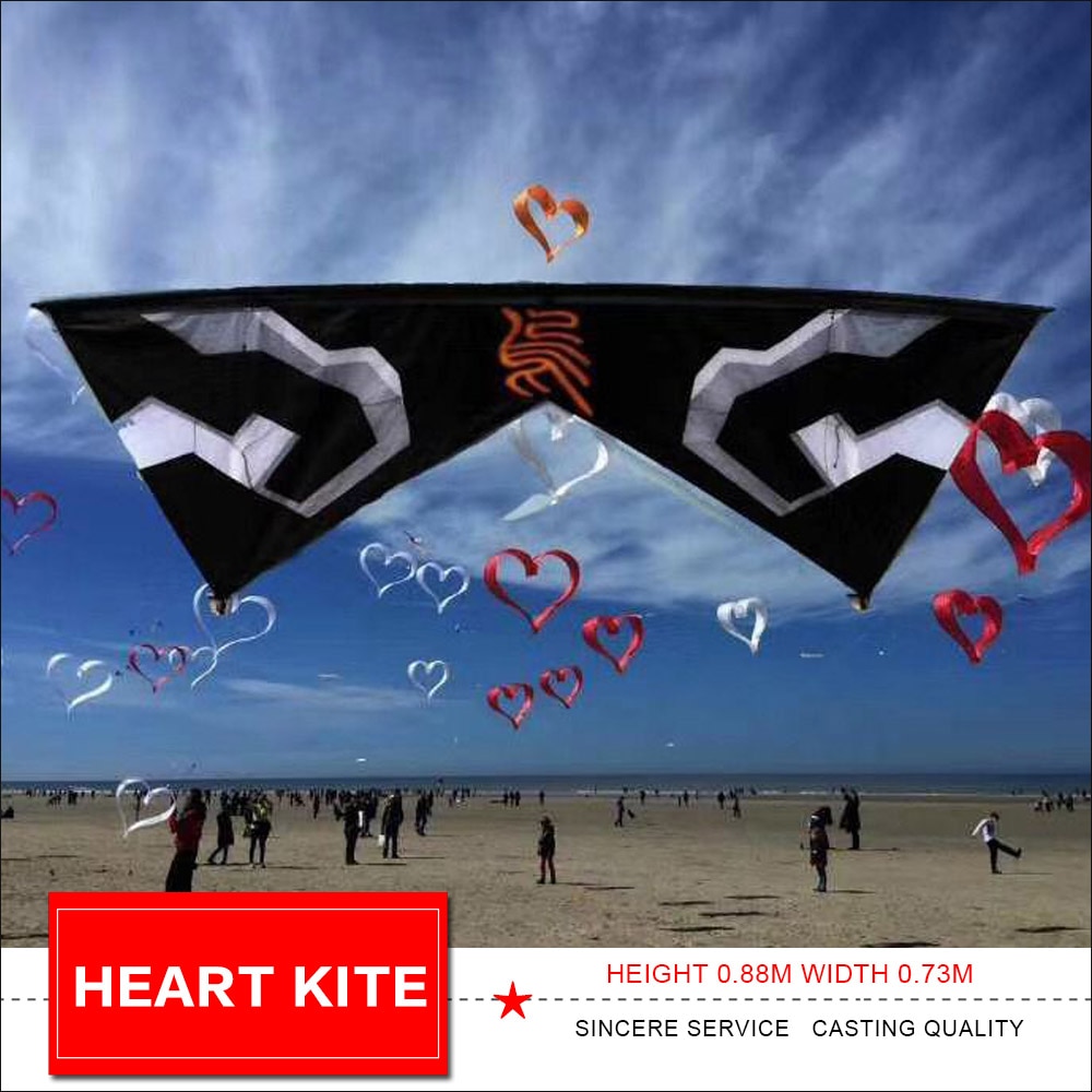 High-Quality 0.88m Love Heart Shape Single Line Kites for Adults and Kids