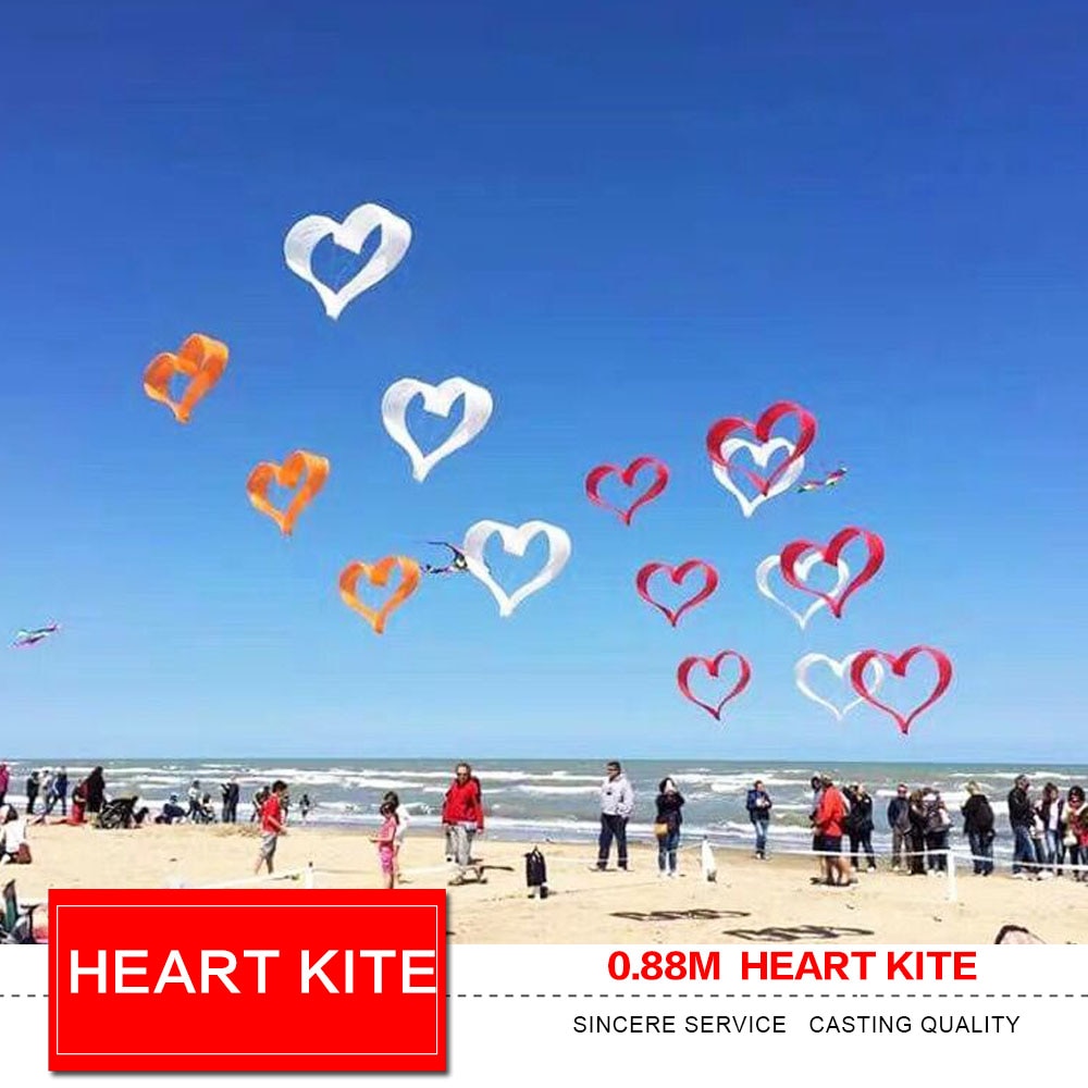 High-Quality 0.88m Love Heart Shape Single Line Kites for Adults and Kids