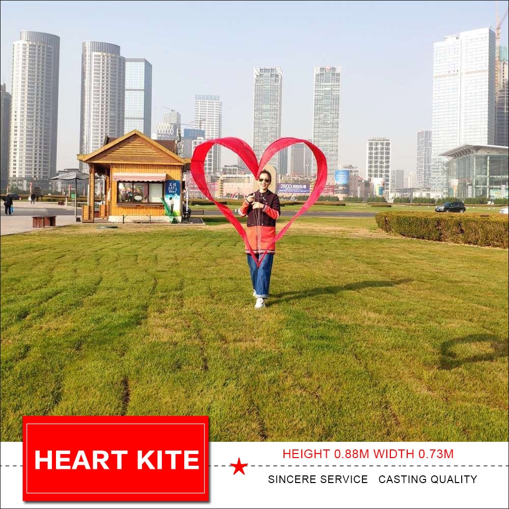 High-Quality 0.88m Love Heart Shape Single Line Kites for Adults and Kids
