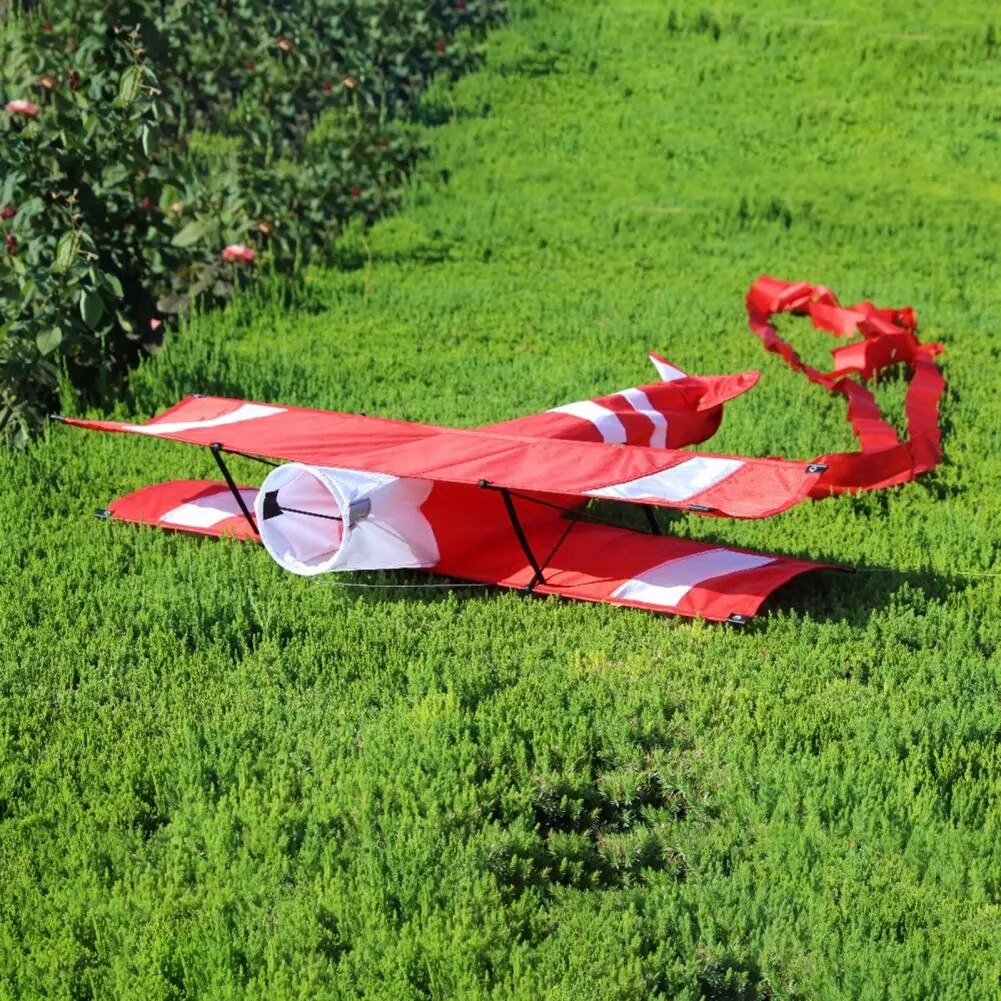 Airplane Kite - Red Plaid Cloth, Easy-to-Fly, Three-Dimensional Shape - Perfect Gift for Endless High-Flying Fun