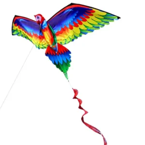 3D Parrot Kite - Single Line Flying Kite with Tail and Handle - Children's Bird Kite for Outdoor Fun - Windsock for Adults and Kids