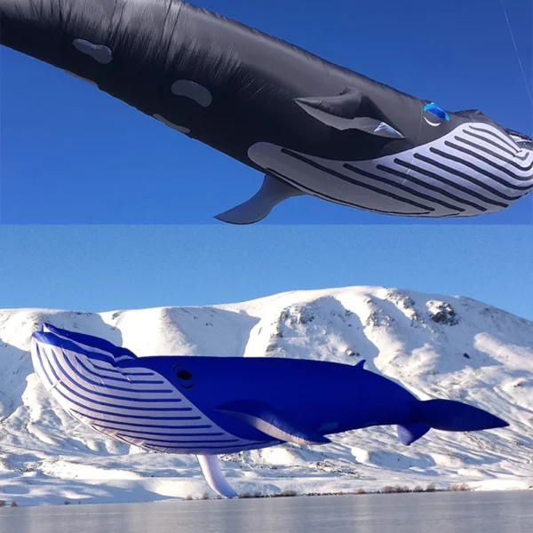 Whale Soft Kite - 30D Nylon Kite for Beach, Kite Competition, and Exhibition - Festival-Ready Fish Kite, Easy to Fly and Tear-Proof Design