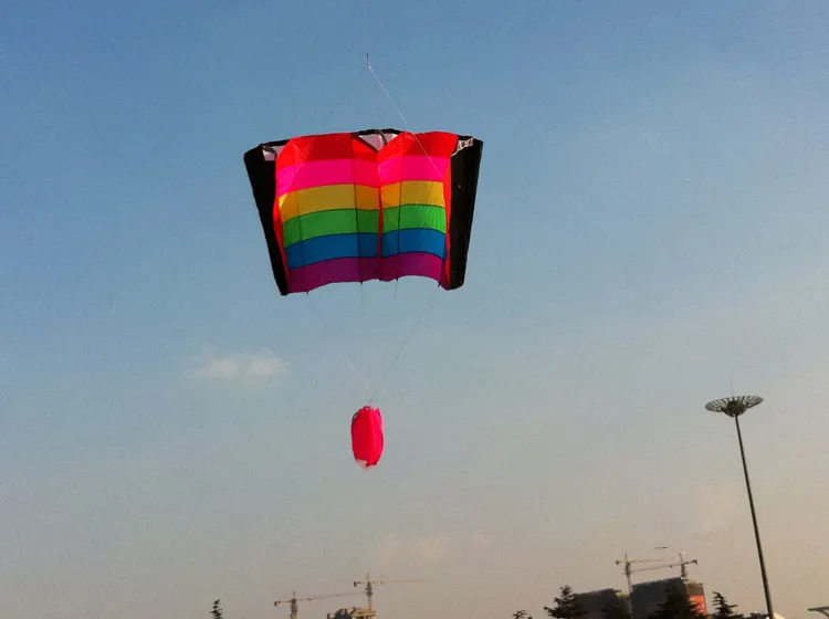 Single Line Rainbow Kite with Handle and String - Ideal for Outdoor Fun Sports, Easy and Good Flying Experience