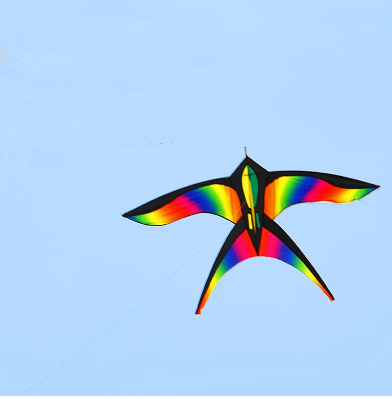 Colorful Rainbow Bird Kites for Kids with Nylon Construction and Snake Flying Line - Fun Children's Toy Kites