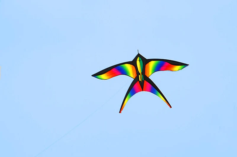 Colorful Rainbow Bird Kites for Kids with Nylon Construction and Snake Flying Line - Fun Children's Toy Kites