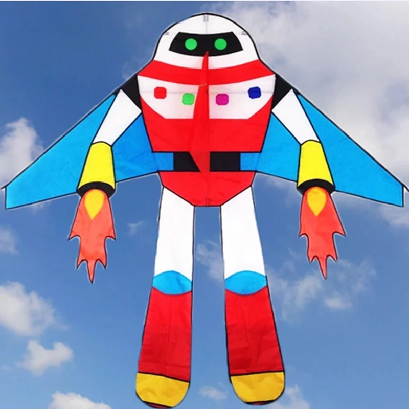 Kite Reel Line - 2m Robot Kite for Children - Perfect Windshock 3D Doos Vlieger Kite - Ultimate Kites for Adults