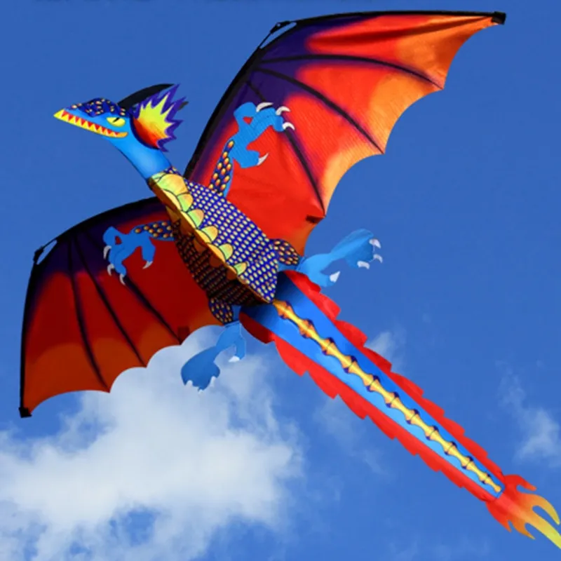 High-Quality 3D Dragon Kite with Tail - Perfect for Adults - Outdoor Kite Flying Experience with 100m Kite Line Included