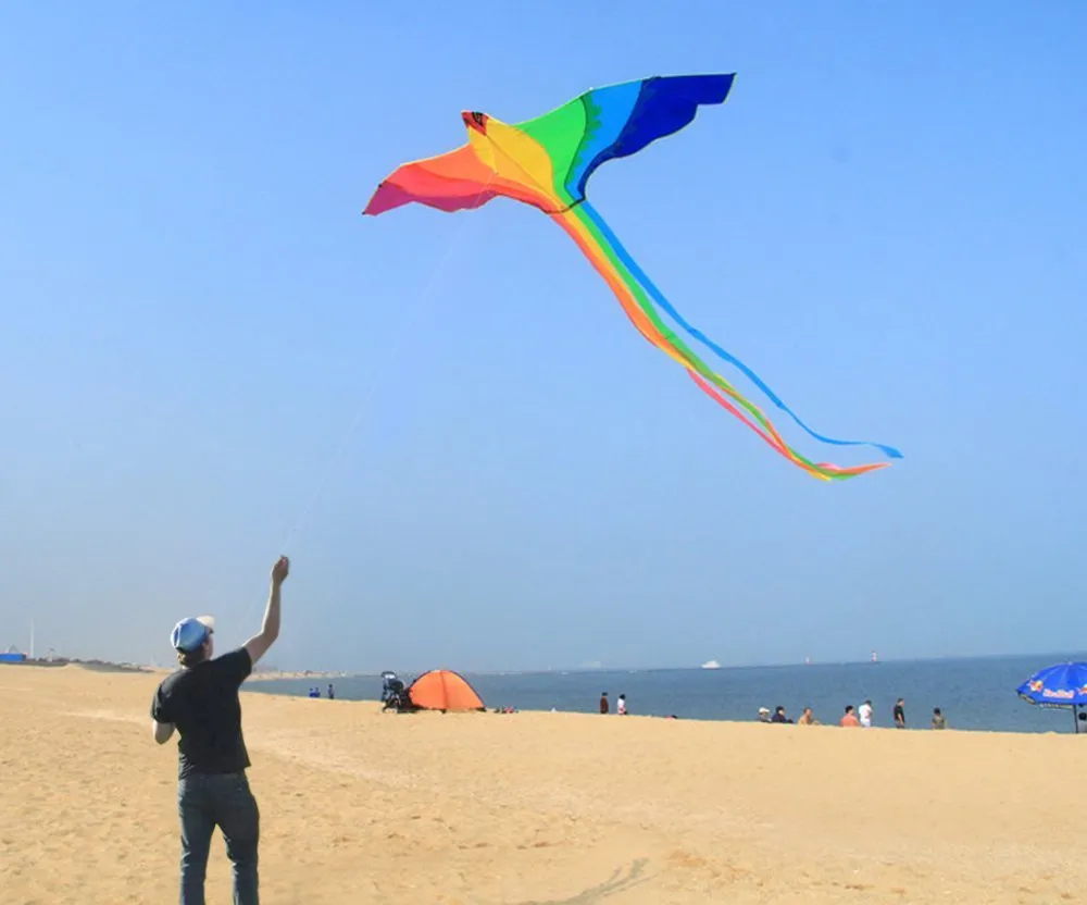 Huge Beginner Phoenix Kites for Kids and Adults - 74-Inch with Strong Long Colorful Tail