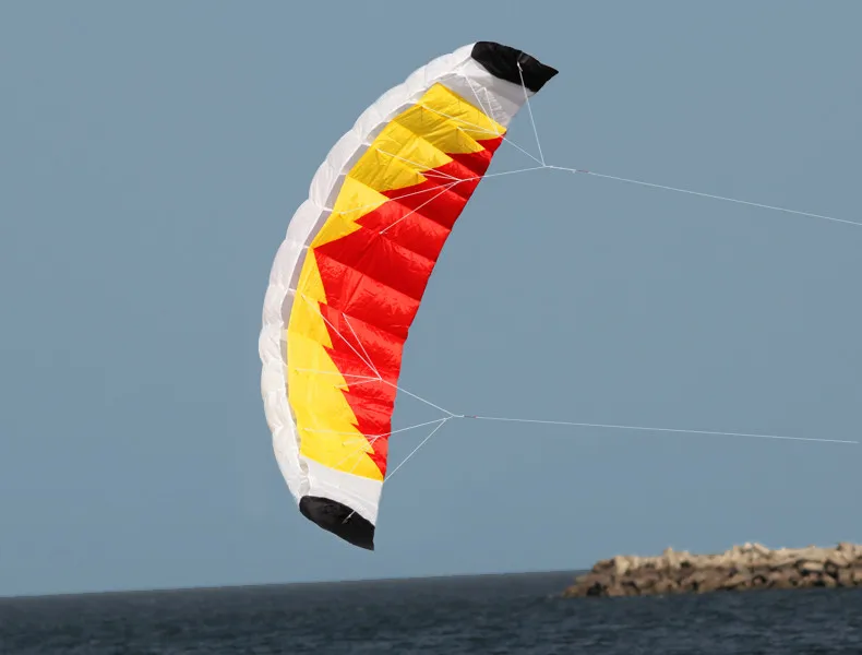 Easy-to-Fly 2m Dual Line Parafoil Parachute Kite for Beach Fun - Includes Kite Handle and String - Sports Beach Kite