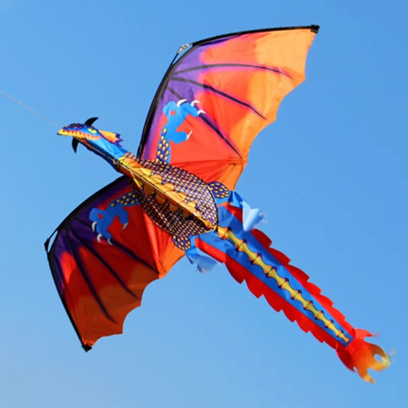 High-Quality 3D Dragon Kite with Tail - Perfect for Adults - Outdoor Kite Flying Experience with 100m Kite Line Included