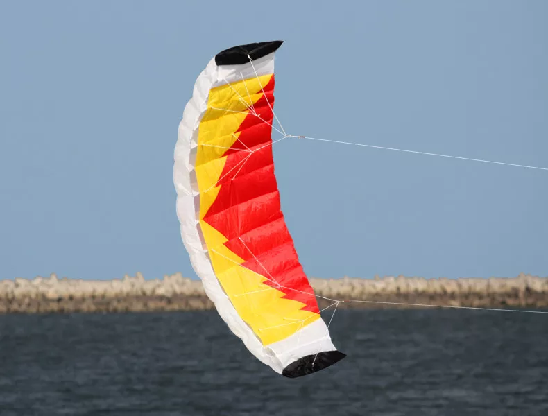 Easy-to-Fly 2m Dual Line Parafoil Parachute Kite for Beach Fun - Includes Kite Handle and String - Sports Beach Kite
