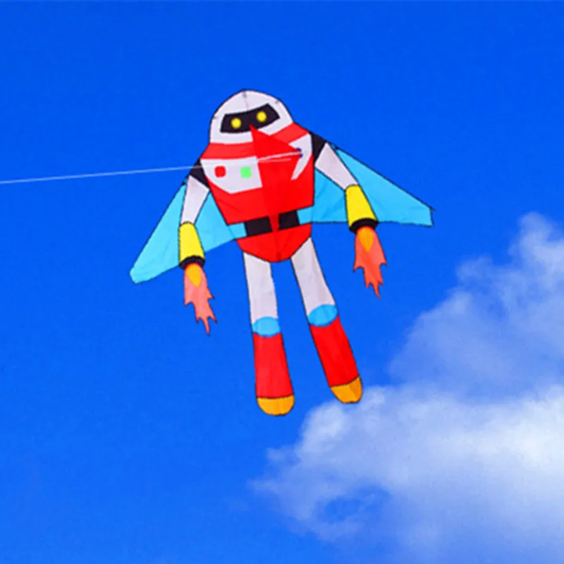 Kite Reel Line - 2m Robot Kite for Children - Perfect Windshock 3D Doos Vlieger Kite - Ultimate Kites for Adults