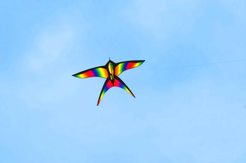 Colorful Rainbow Bird Kites for Kids with Nylon Construction and Snake Flying Line - Fun Children's Toy Kites