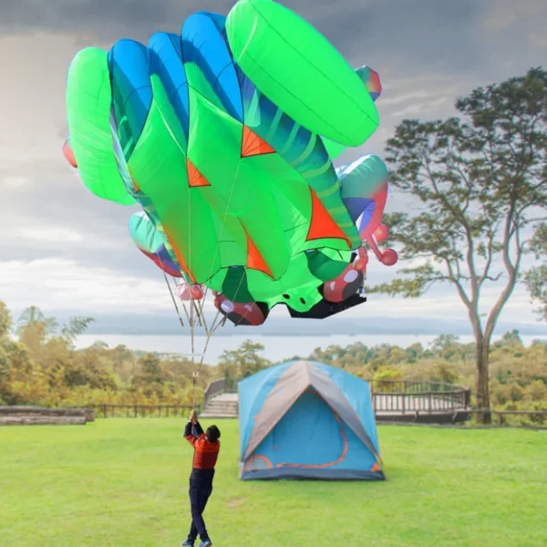 Easy-to-Fly Large 3D Frog Kite - Soft Automatic Inflatable Kite for Children - Animal Insect Child Kite for Outdoor Sport Flying