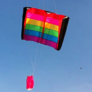 Single Line Rainbow Kite with Handle and String - Ideal for Outdoor Fun Sports, Easy and Good Flying Experience