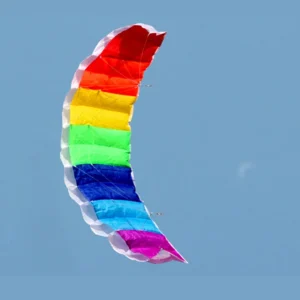 Rainbow Sports Beach Kite - Professional 1.4/2/2.7m Dual Line Parafoil Kite with Control Bar, Power Braid for Sailing Kitesurfing