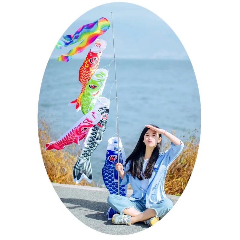 Colorful Fish Flag Hanging Outdoor Toy - Koi Nobori Carp Wind Socks, 40/70/100CM Fish Kite for Kids - Koinobori Inspired Fun