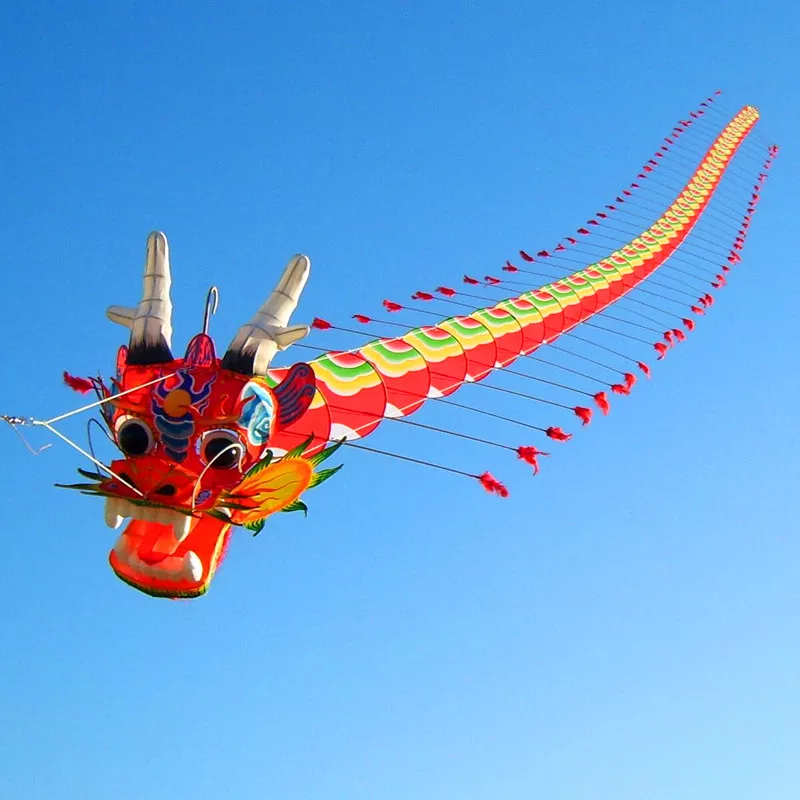 Kite Set for Adults - Traditional Chinese Dragon Kite with Flying Handle Line - Premium Outdoor Game Toys for Enthusiasts