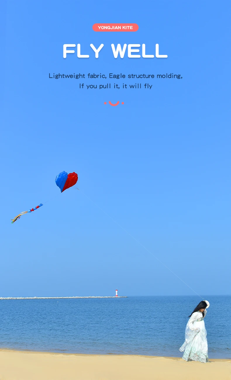 Inflatable Professional Kites - Large 3D Love Heart Kite for Adults - Outdoor Soft Kite Toy for Unforgettable Flying Experience