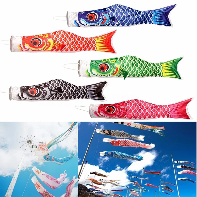 Colorful Fish Flag Hanging Outdoor Toy - Koi Nobori Carp Wind Socks, 40/70/100CM Fish Kite for Kids - Koinobori Inspired Fun