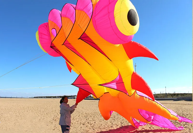 Inflatable Fish Kite for Adults - Professional Goldfish Kite for Sport and Fun Flying - Large and Exciting Kite Experience