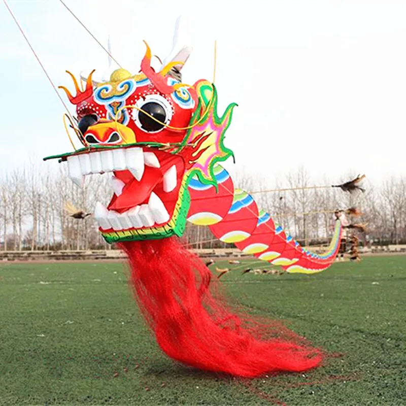 Kite Set for Adults - Traditional Chinese Dragon Kite with Flying Handle Line - Premium Outdoor Game Toys for Enthusiasts
