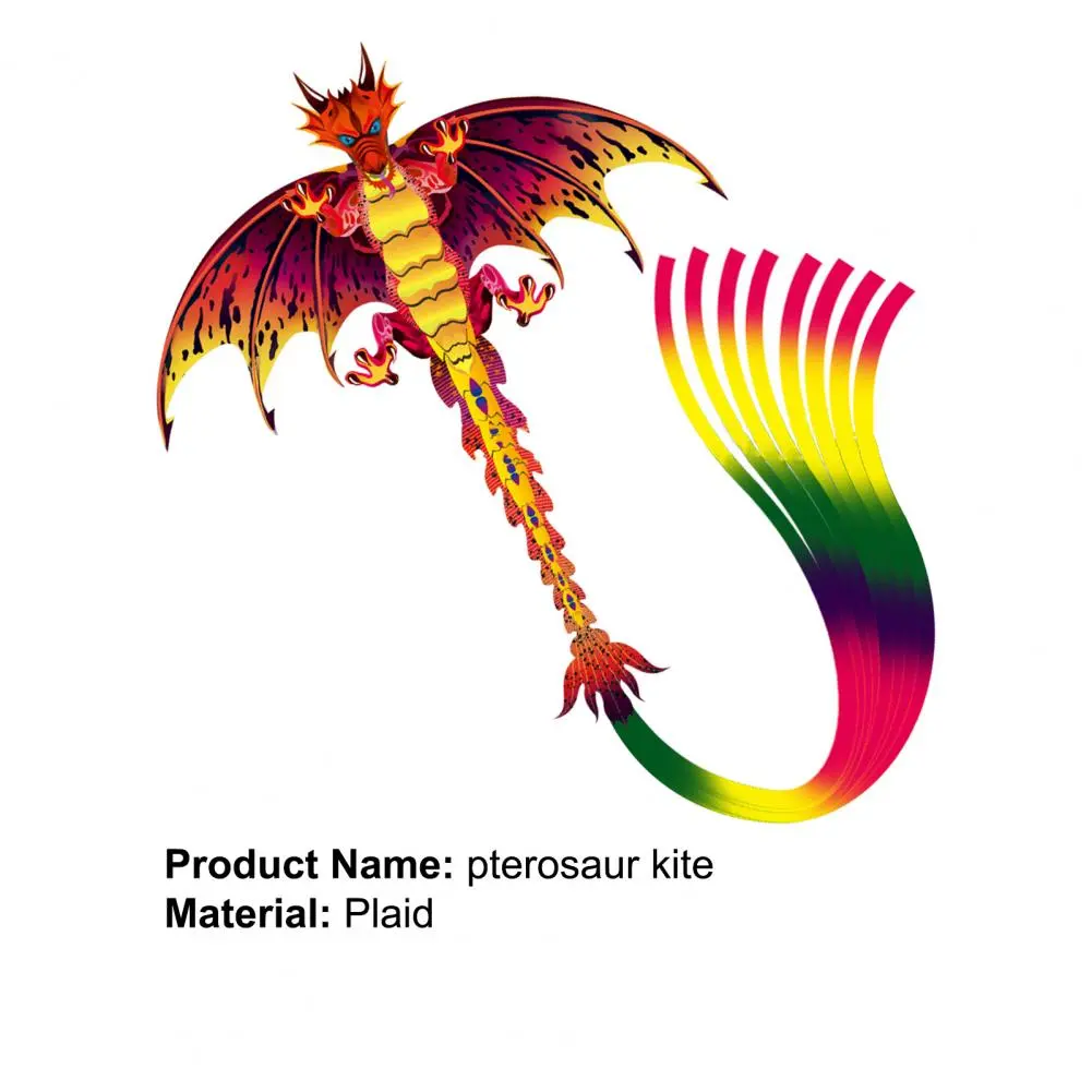 Multicolor Dragon Kite - Easy to Fly with Laser Engraving Pterosaurs Design - Perfect for Kids and Children