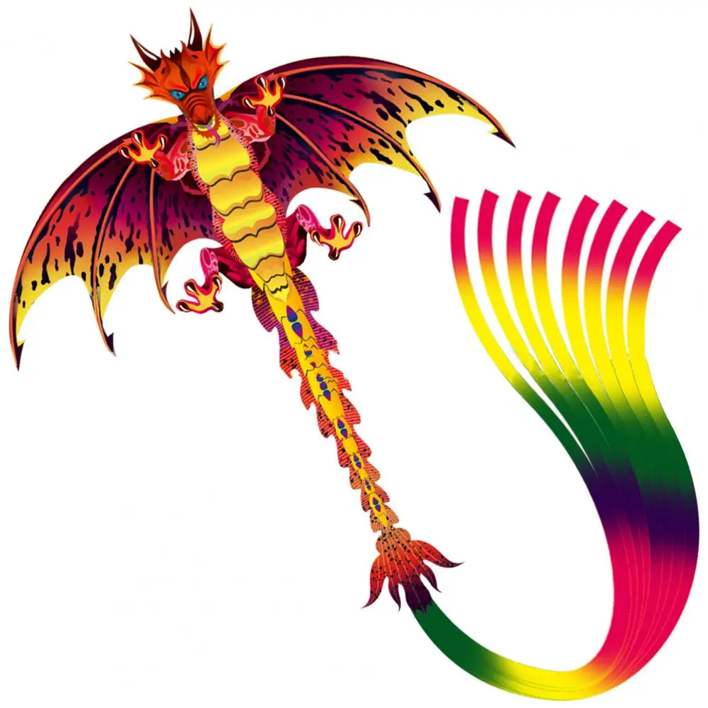 Multicolor Dragon Kite - Easy to Fly with Laser Engraving Pterosaurs Design - Perfect for Kids and Children