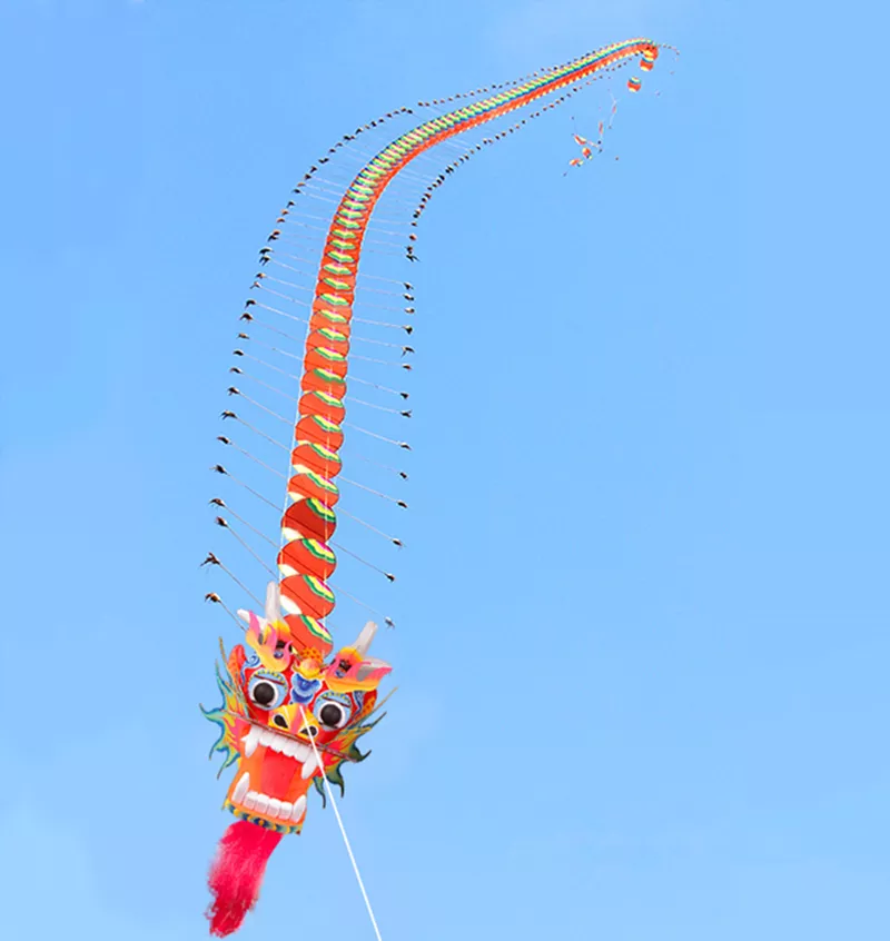 Kite Set for Adults - Traditional Chinese Dragon Kite with Flying Handle Line - Premium Outdoor Game Toys for Enthusiasts