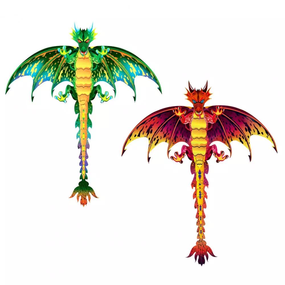 Multicolor Dragon Kite - Easy to Fly with Laser Engraving Pterosaurs Design - Perfect for Kids and Children
