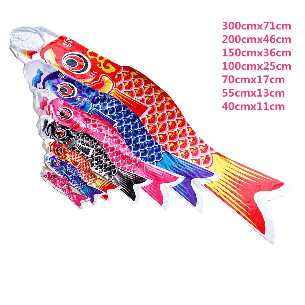 Colorful Fish Flag Hanging Outdoor Toy - Koi Nobori Carp Wind Socks, 40/70/100CM Fish Kite for Kids - Koinobori Inspired Fun