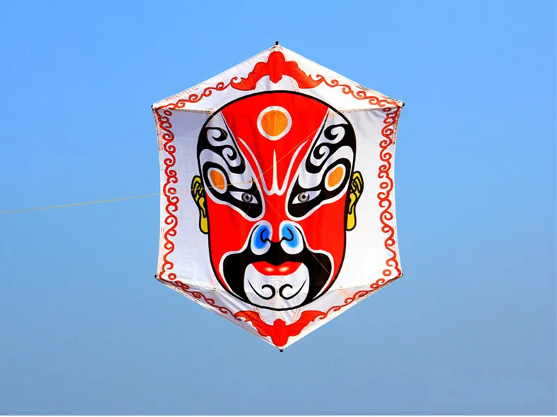 Traditional Kites for Adults - Peking Opera Style, Parachute Fun, and Better Flight Experience with Hexagonal Kite