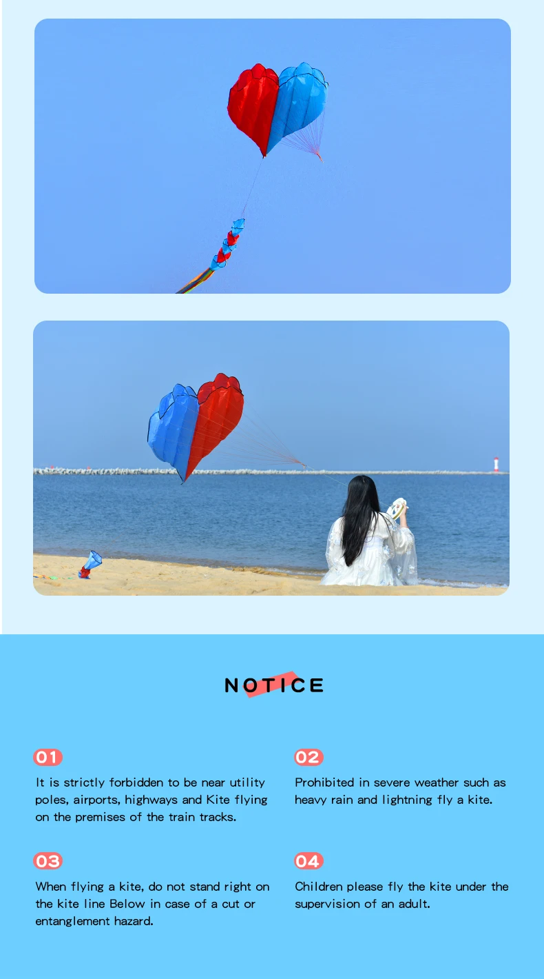 Inflatable Professional Kites - Large 3D Love Heart Kite for Adults - Outdoor Soft Kite Toy for Unforgettable Flying Experience