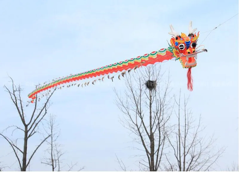 Kite Set for Adults - Traditional Chinese Dragon Kite with Flying Handle Line - Premium Outdoor Game Toys for Enthusiasts