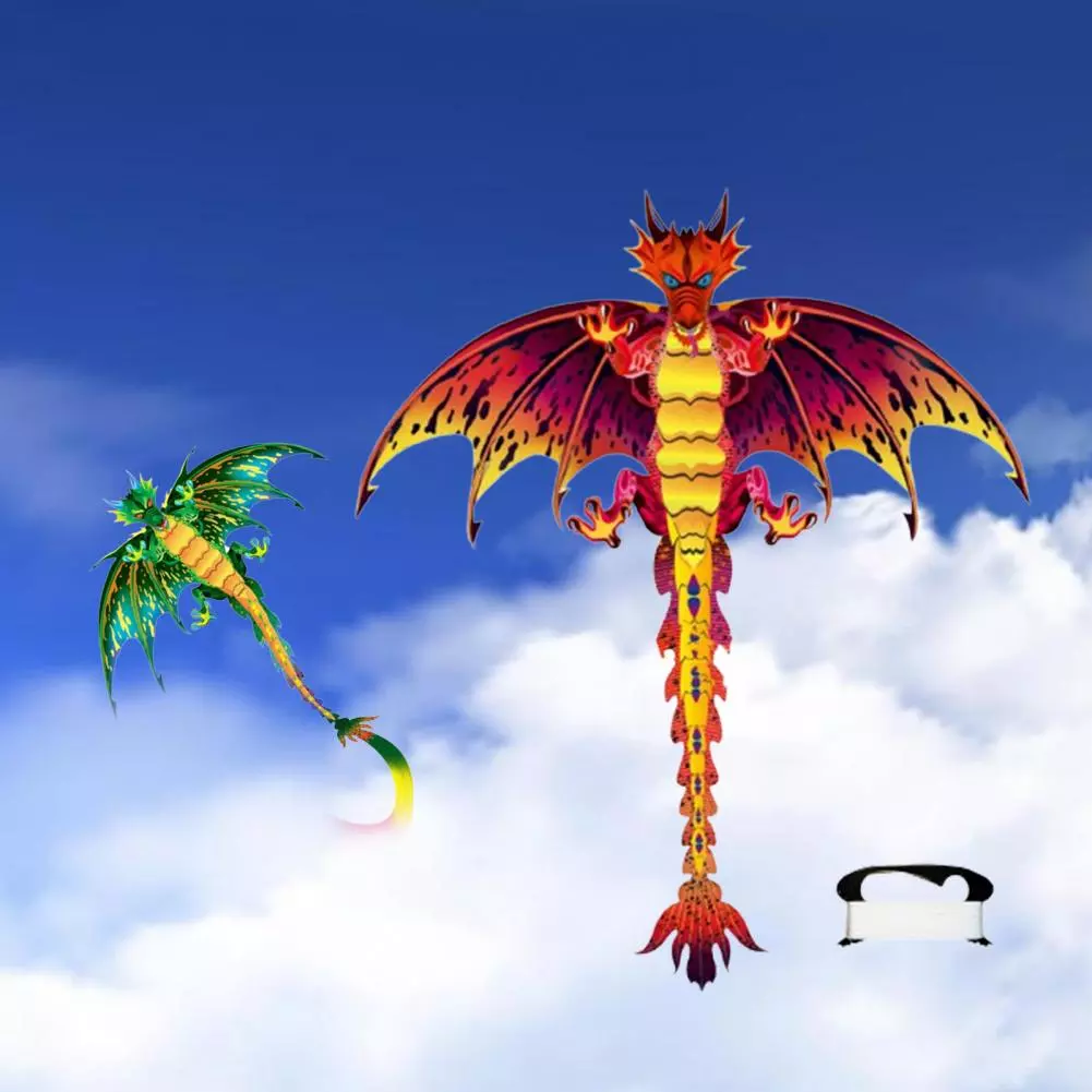 Multicolor Dragon Kite - Easy to Fly with Laser Engraving Pterosaurs Design - Perfect for Kids and Children