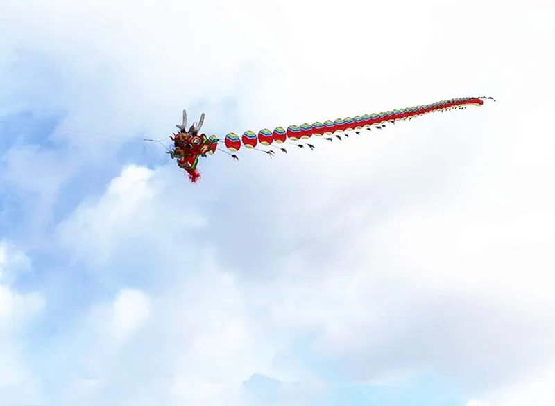 Kite Set for Adults - Traditional Chinese Dragon Kite with Flying Handle Line - Premium Outdoor Game Toys for Enthusiasts