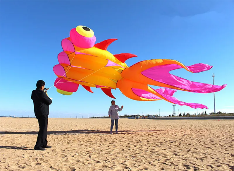 Inflatable Fish Kite for Adults - Professional Goldfish Kite for Sport and Fun Flying - Large and Exciting Kite Experience