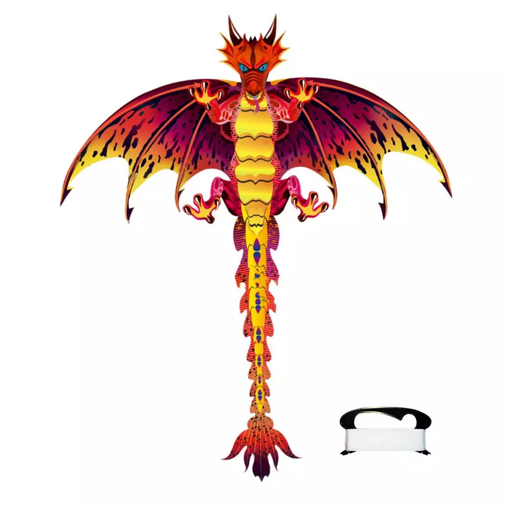 Multicolor Dragon Kite - Easy to Fly with Laser Engraving Pterosaurs Design - Perfect for Kids and Children