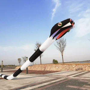 Inflatable Snake Kite - Large 60m Soft Kite with Nylon Ripstop, Alien Design, and Octopus Tail - Perfect for Outdoor Fun and Adventure