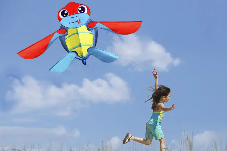 Adorable Strong Turtle Kite with Long Red Tail – Perfect for Beginners and Fun for All Ages! Includes String and Handle Turtles kite 