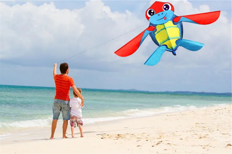 Adorable Strong Turtle Kite with Long Red Tail – Perfect for Beginners and Fun for All Ages! Includes String and Handle Turtles kite 