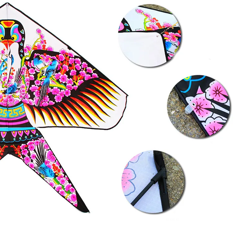 Large Swallow Kite - Traditional Nylon Ripstop Flying Toy with Wheel for Kids swallow kites