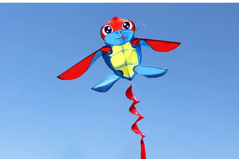 Adorable Strong Turtle Kite with Long Red Tail – Perfect for Beginners and Fun for All Ages! Includes String and Handle Turtles kite 