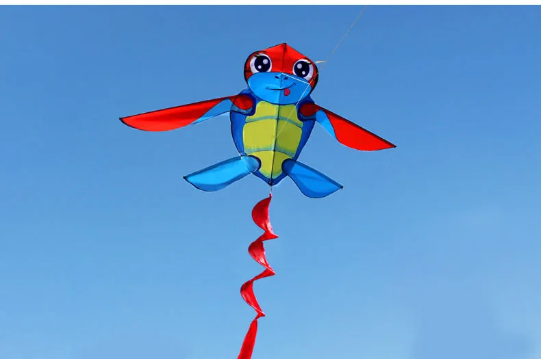Adorable Strong Turtle Kite with Long Red Tail – Perfect for Beginners and Fun for All Ages! Includes String and Handle Turtles kite 